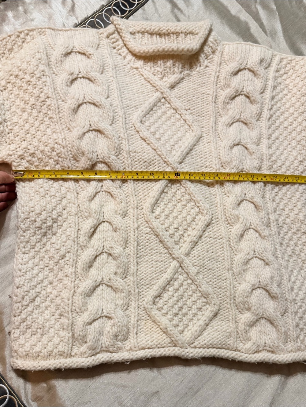 Cream Cable Knit Sweater - Picture 6 of 7